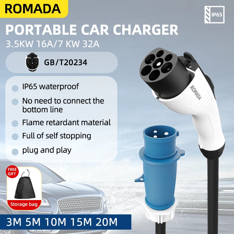 Para veículo elétrico 7kw 32a  - Ev Charger Adapter avaliação e preço